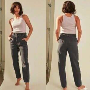 AMO Drapey Trousers in Washed Black 32 NWT